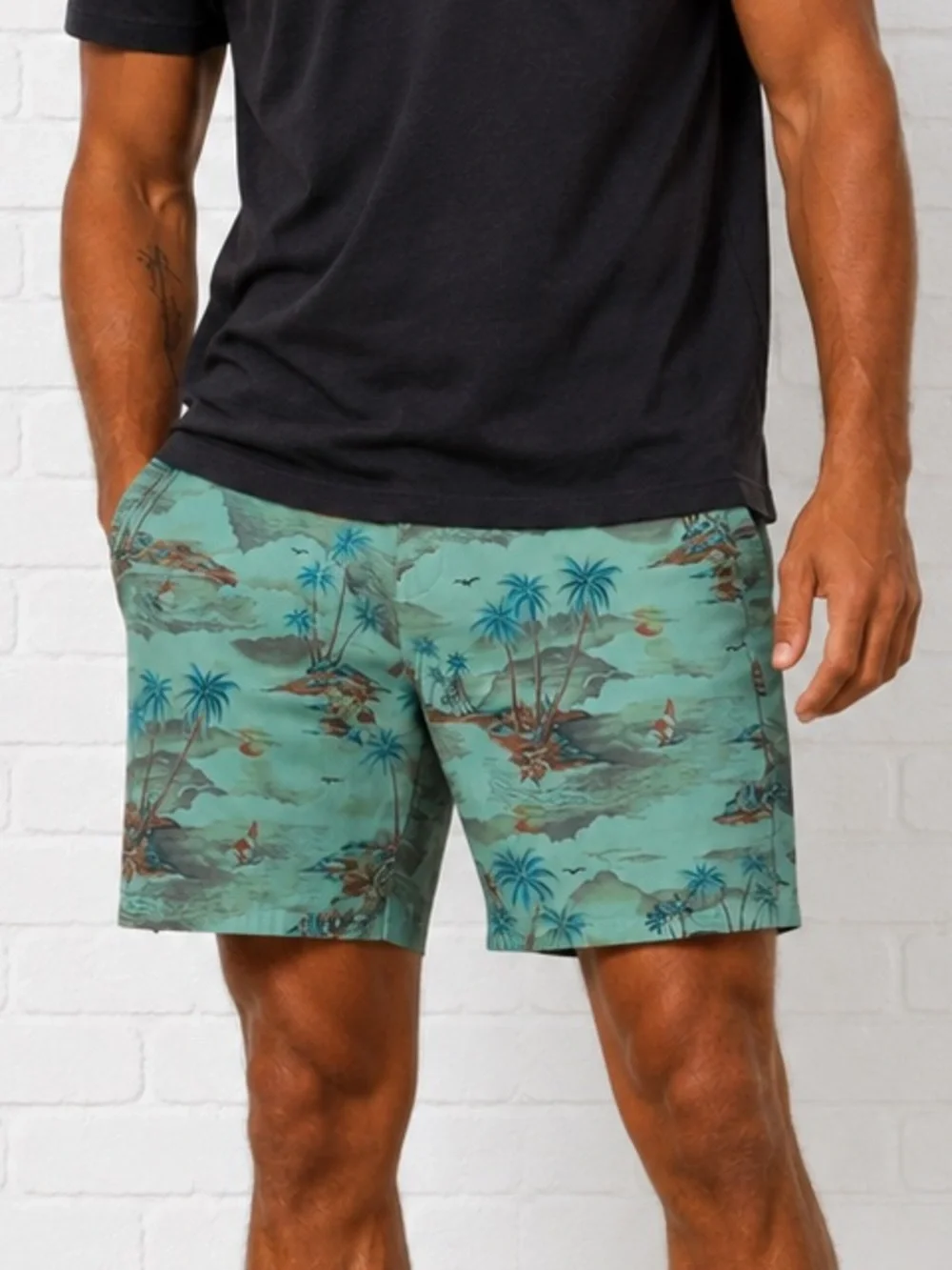 Rip Curl Boardwalks Board Shorts Mens Size 36 Tropical Island Print